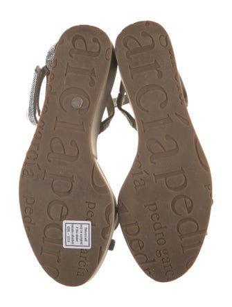 Pedro Garcia Satin Crystal Embellishments Sandals