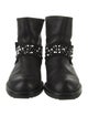 Pedro Garcia Leather Crystal Embellishments Moto Boots