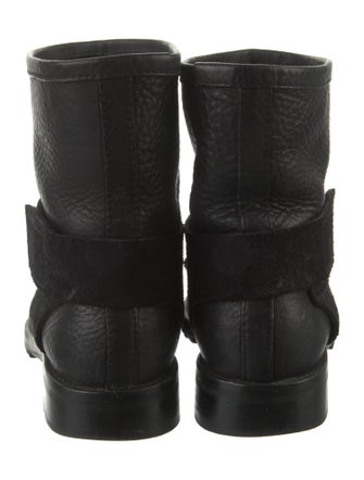 Pedro Garcia Leather Crystal Embellishments Moto Boots