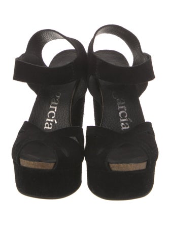 Pedro Garcia Suede Printed Slingback Sandals