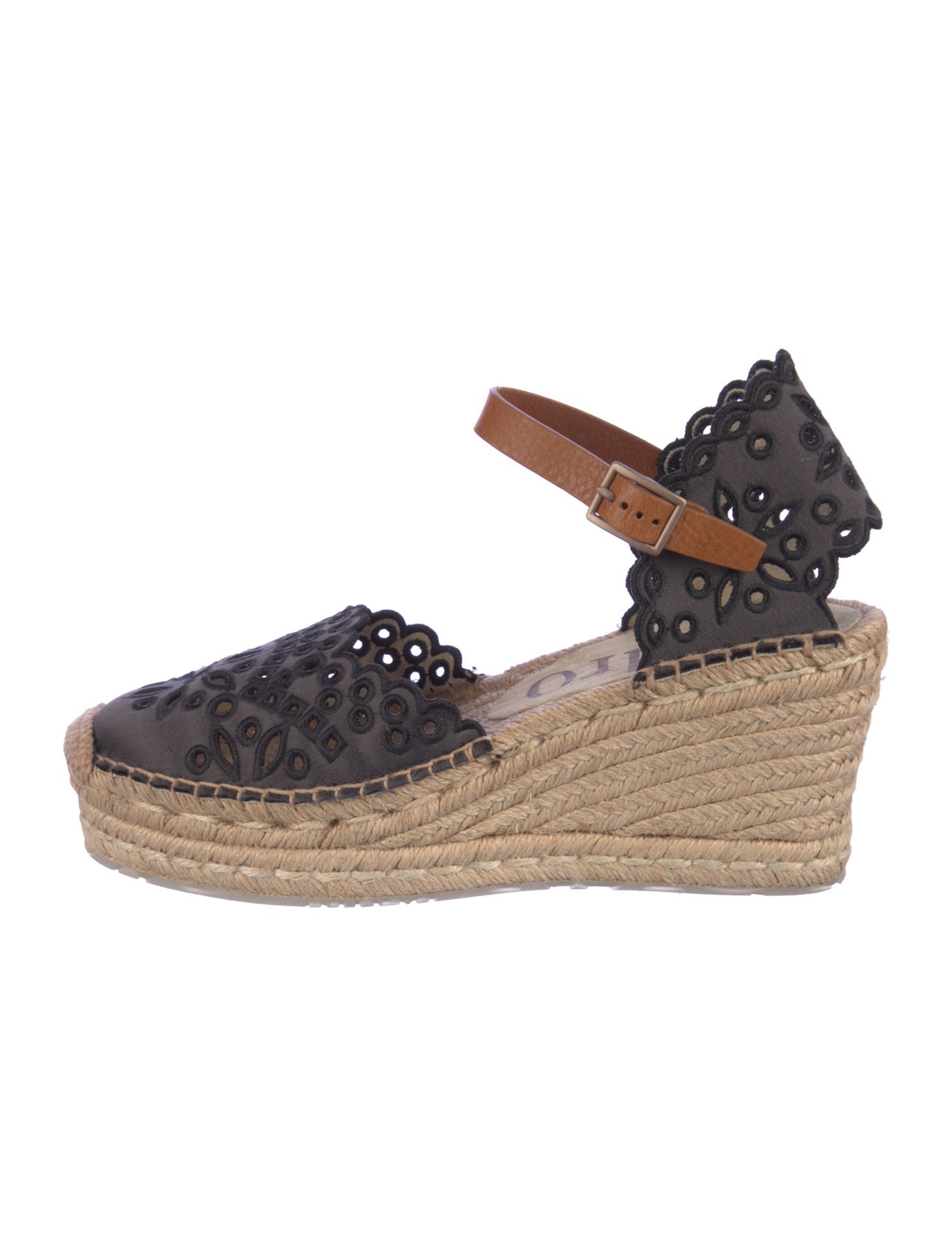 Pedro Garcia Colorblock Pattern Eyelet Trim D'Orsay Pumps