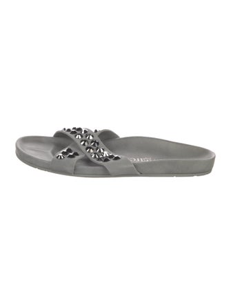Pedro Garcia Suede Crystal Embellishments Slides