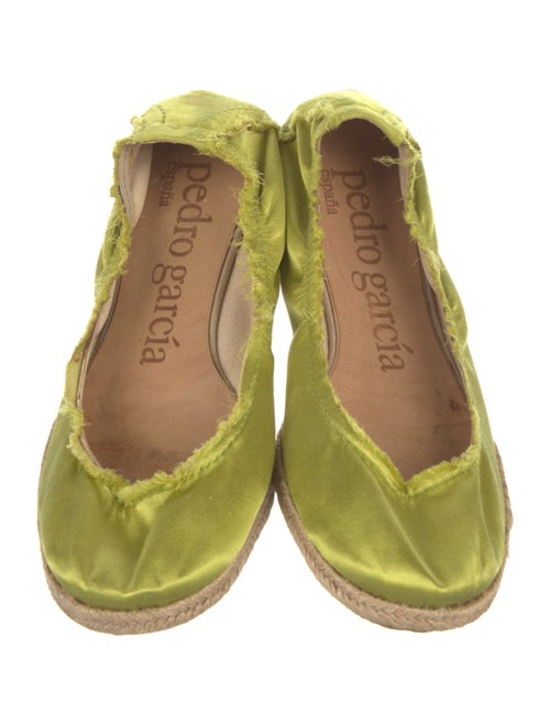 Pedro Garcia Satin Raw-Edge Trim Ballet Flats