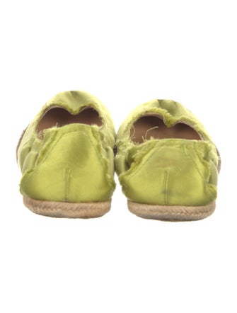 Pedro Garcia Satin Raw-Edge Trim Ballet Flats