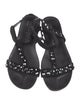 Pedro Garcia Suede Crystal Embellishments T-Strap Sandals