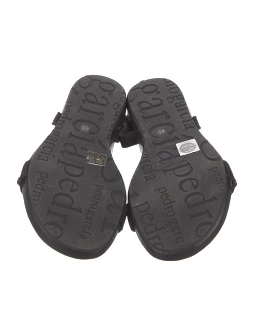 Pedro Garcia Suede Crystal Embellishments T-Strap Sandals