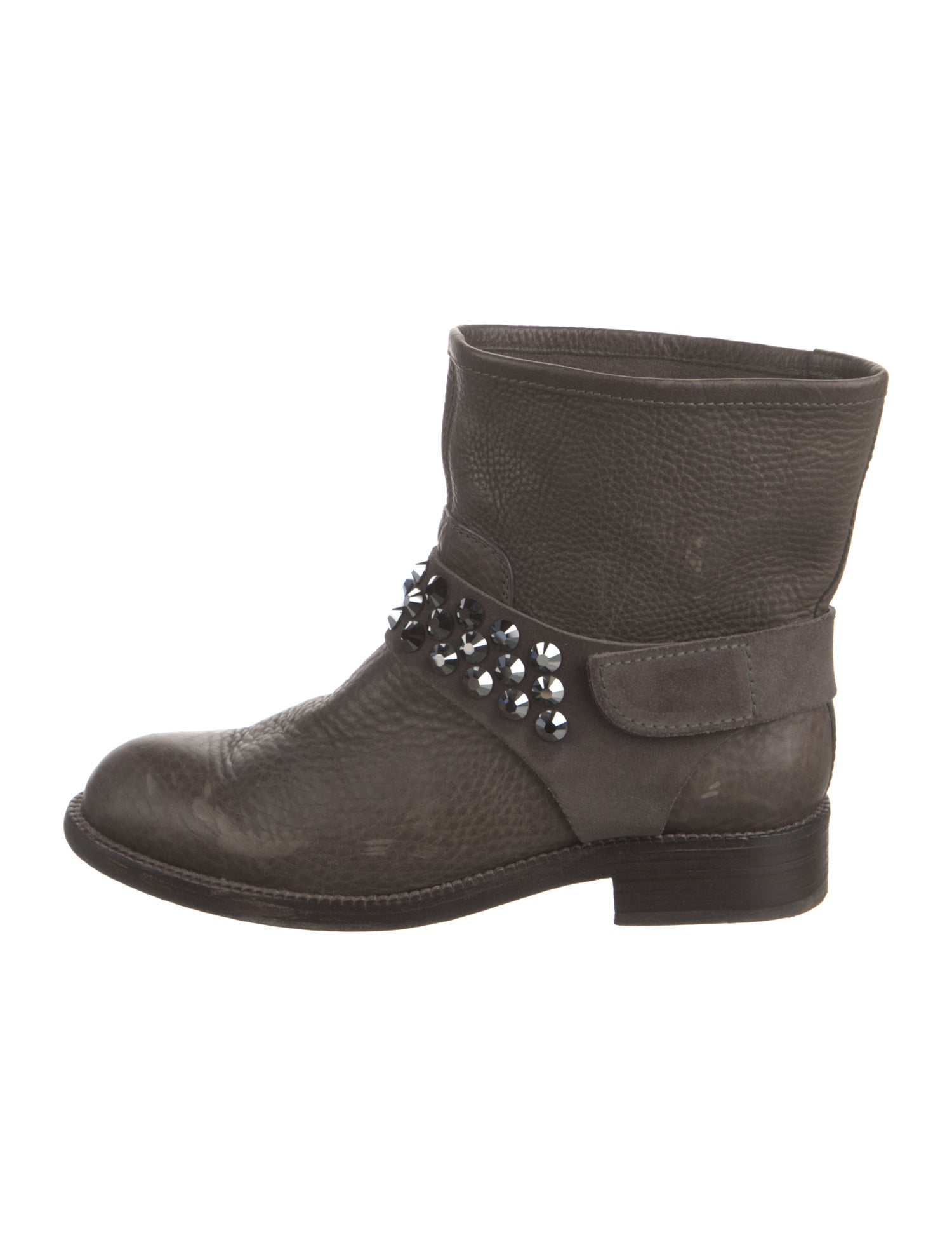 Pedro Garcia Leather Studded Accents Moto Boots