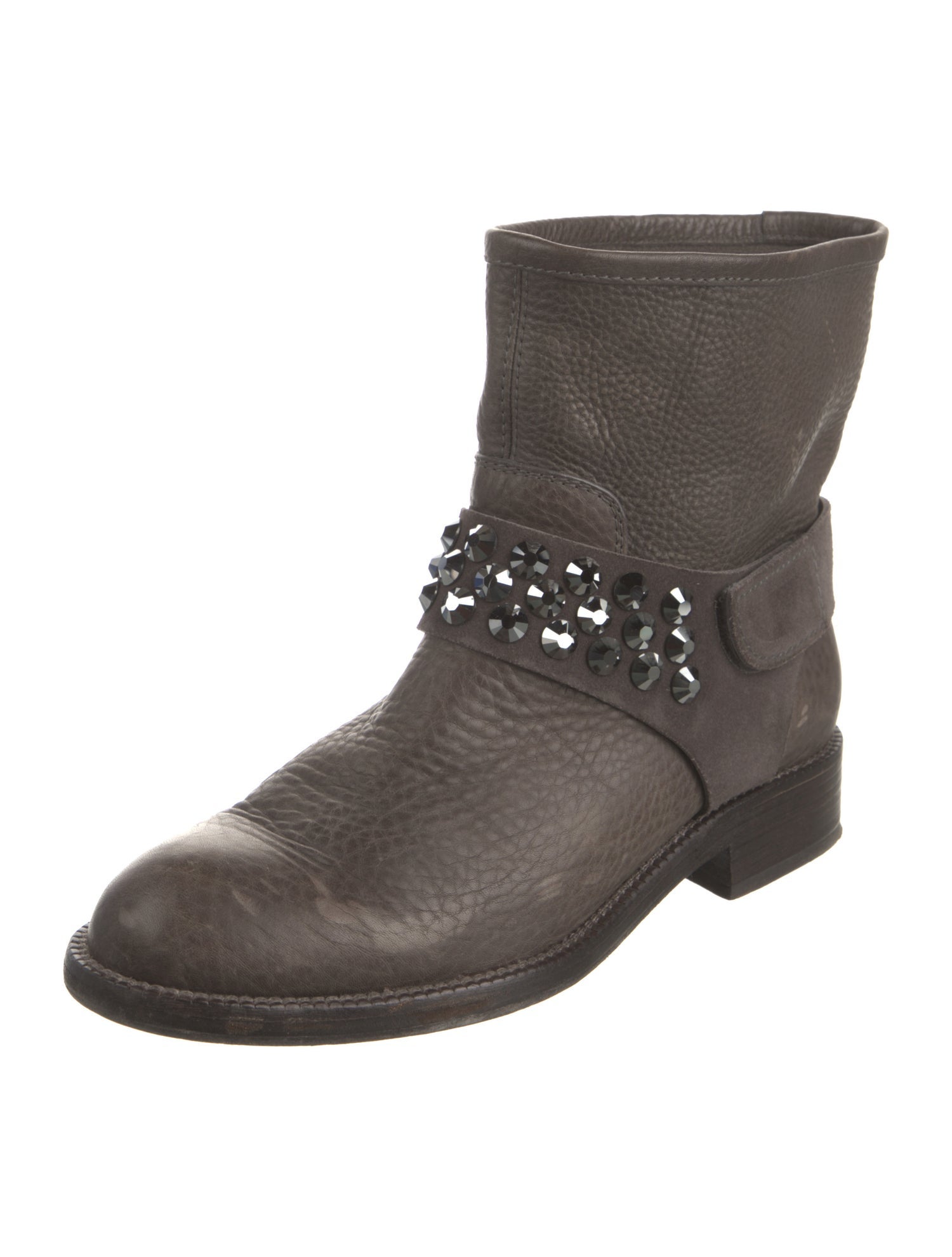Pedro Garcia Leather Studded Accents Moto Boots