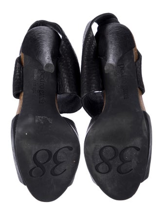 Pedro Garcia Leather Animal Print Slingback Pumps