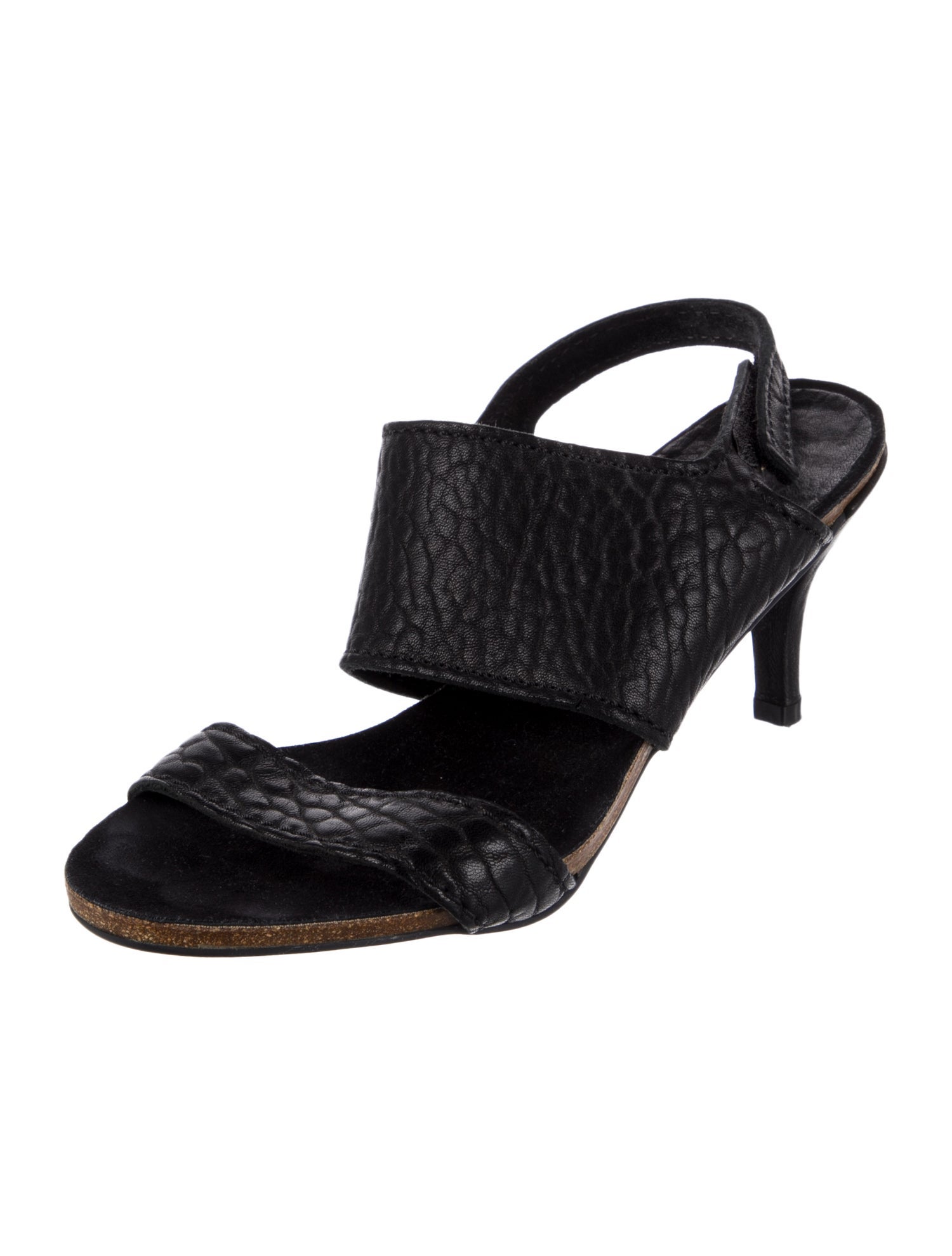 Pedro Garcia Leather Animal Print Slingback Sandals