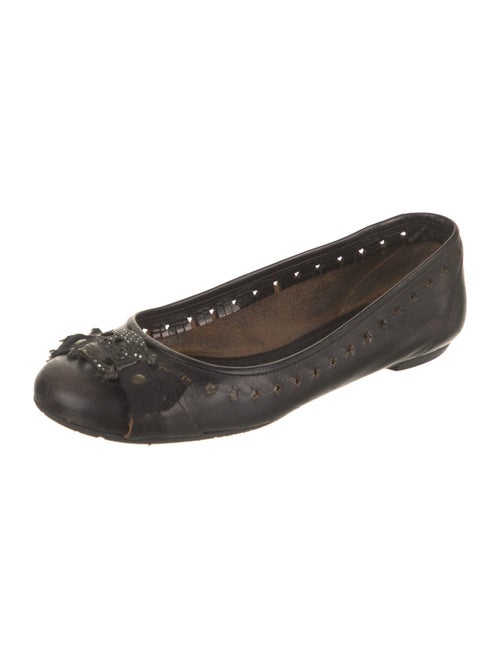 Pedro Garcia Leather Lasercut Accents Ballet Flats