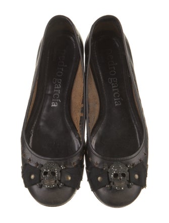Pedro Garcia Leather Lasercut Accents Ballet Flats