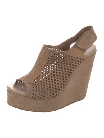 Pedro Garcia Suede Lasercut Accents Slingback Sandals