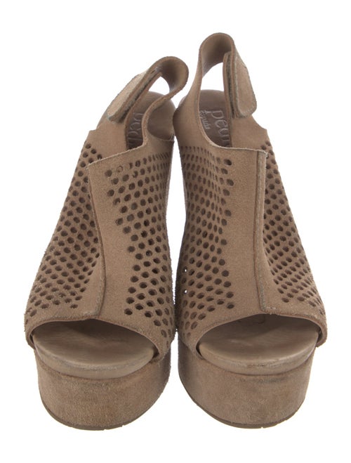 Pedro Garcia Suede Lasercut Accents Slingback Sandals