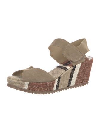 Pedro Garcia Suede Animal Print Slingback Sandals