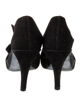 Pedro Garcia Suede Crystal Embellishments T-Strap Pumps