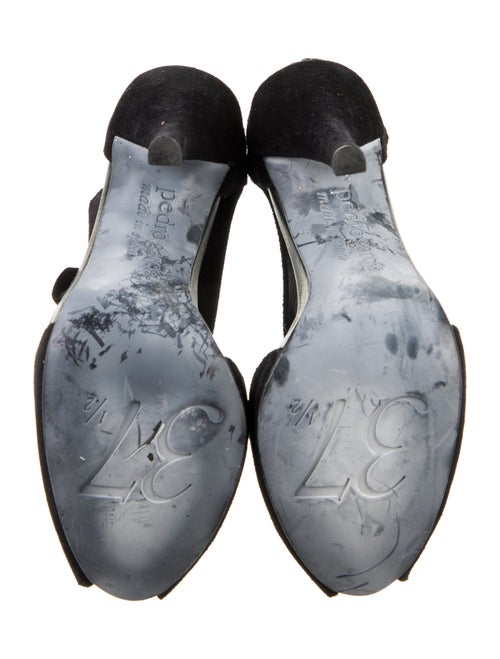 Pedro Garcia Suede Crystal Embellishments T-Strap Pumps