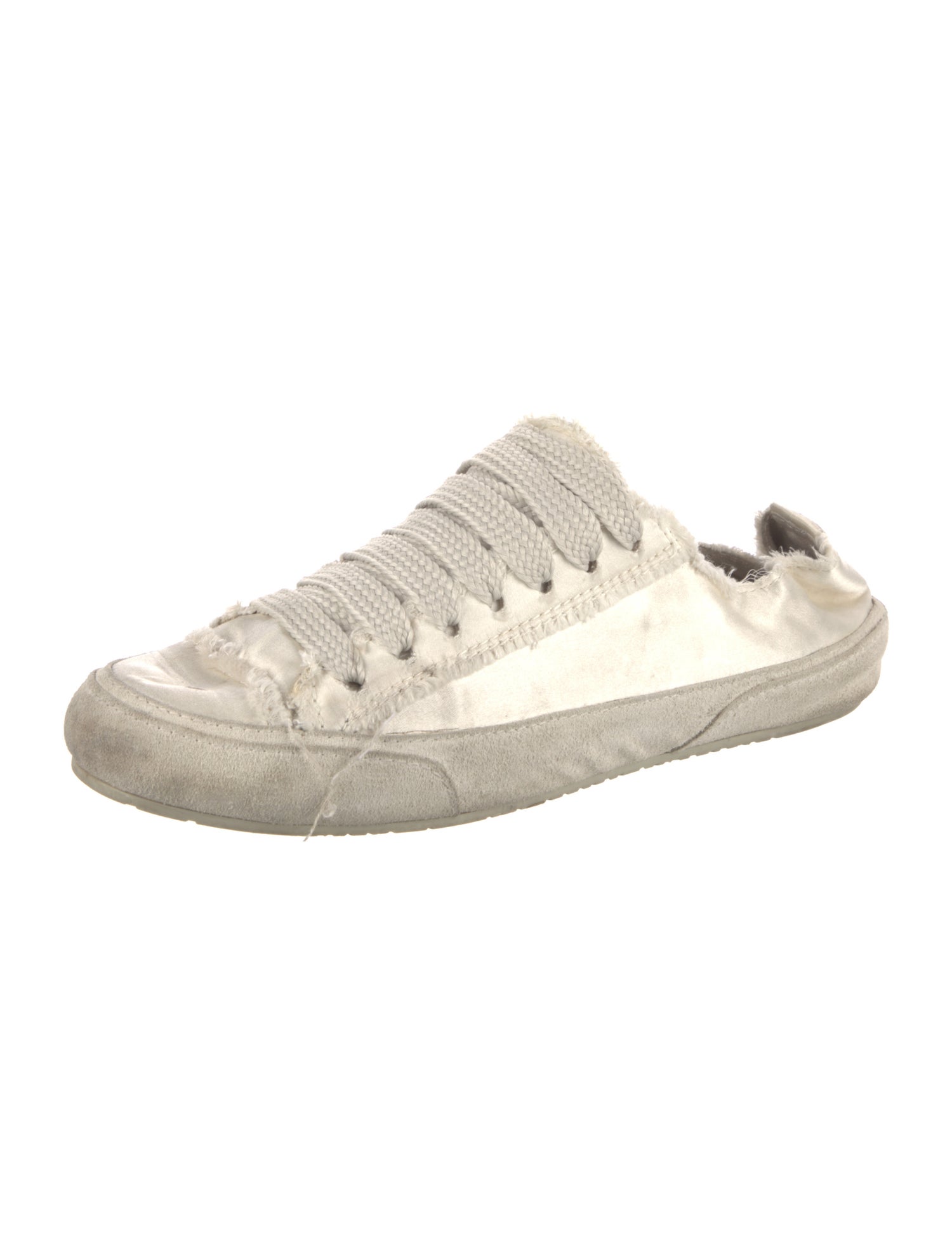 Pedro Garcia Satin Raw-Edge Trim Sneakers