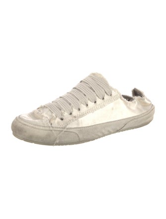 Pedro Garcia Satin Raw-Edge Trim Sneakers