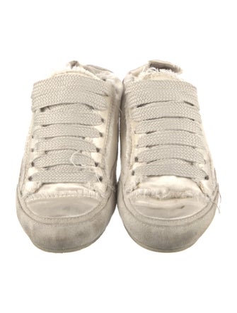 Pedro Garcia Satin Raw-Edge Trim Sneakers