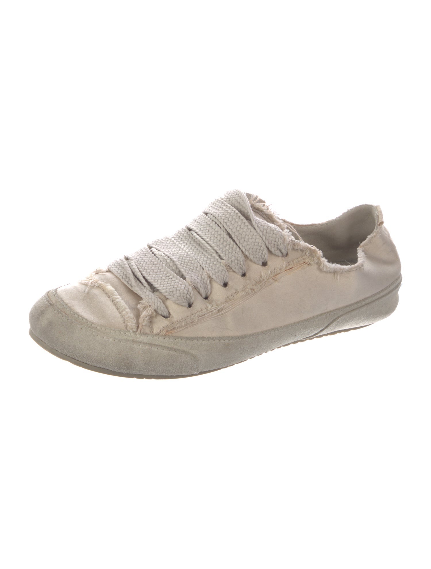 Pedro Garcia Satin Raw-Edge Trim Sneakers