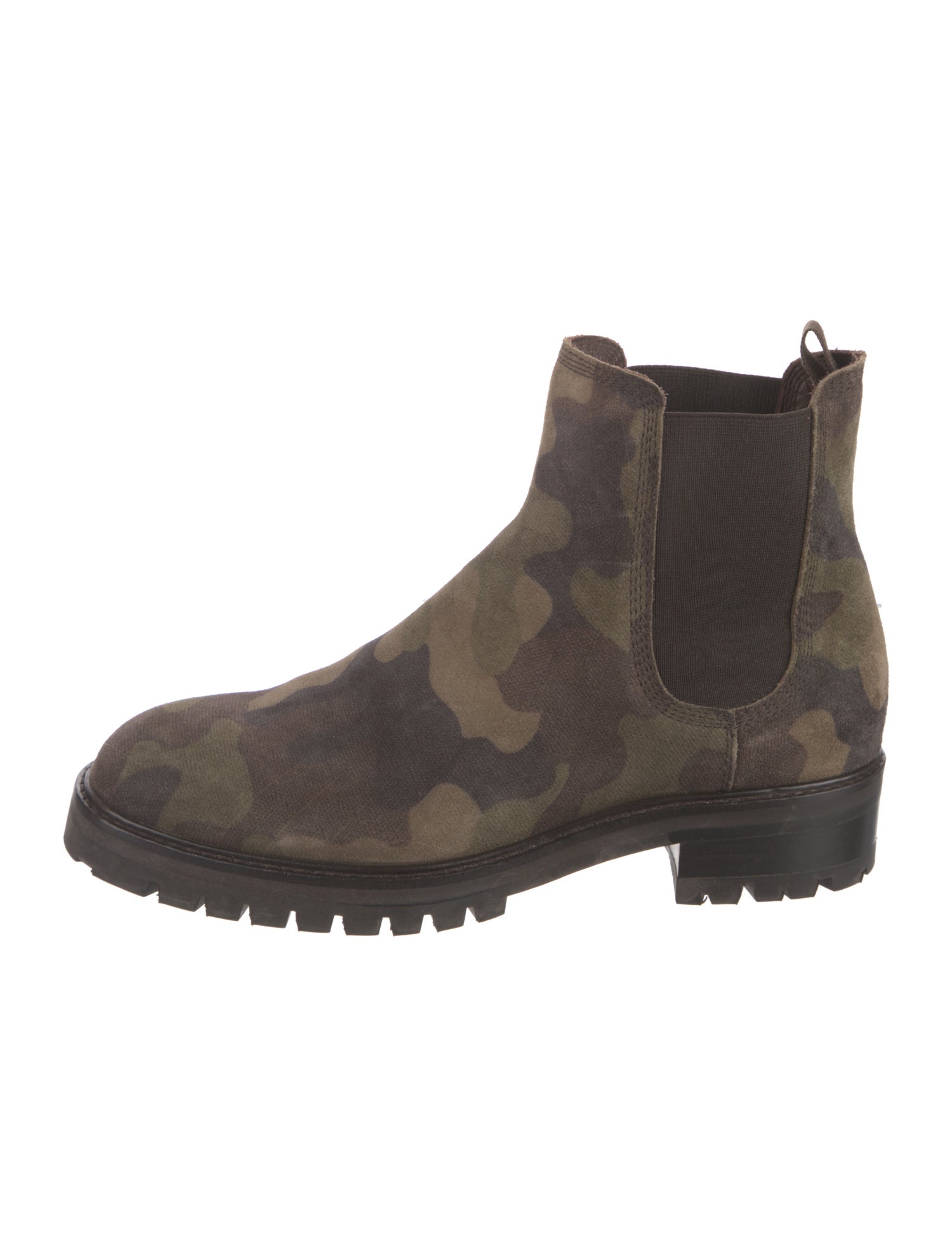 Pedro Garcia Suede Camouflage Print Chelsea Boots
