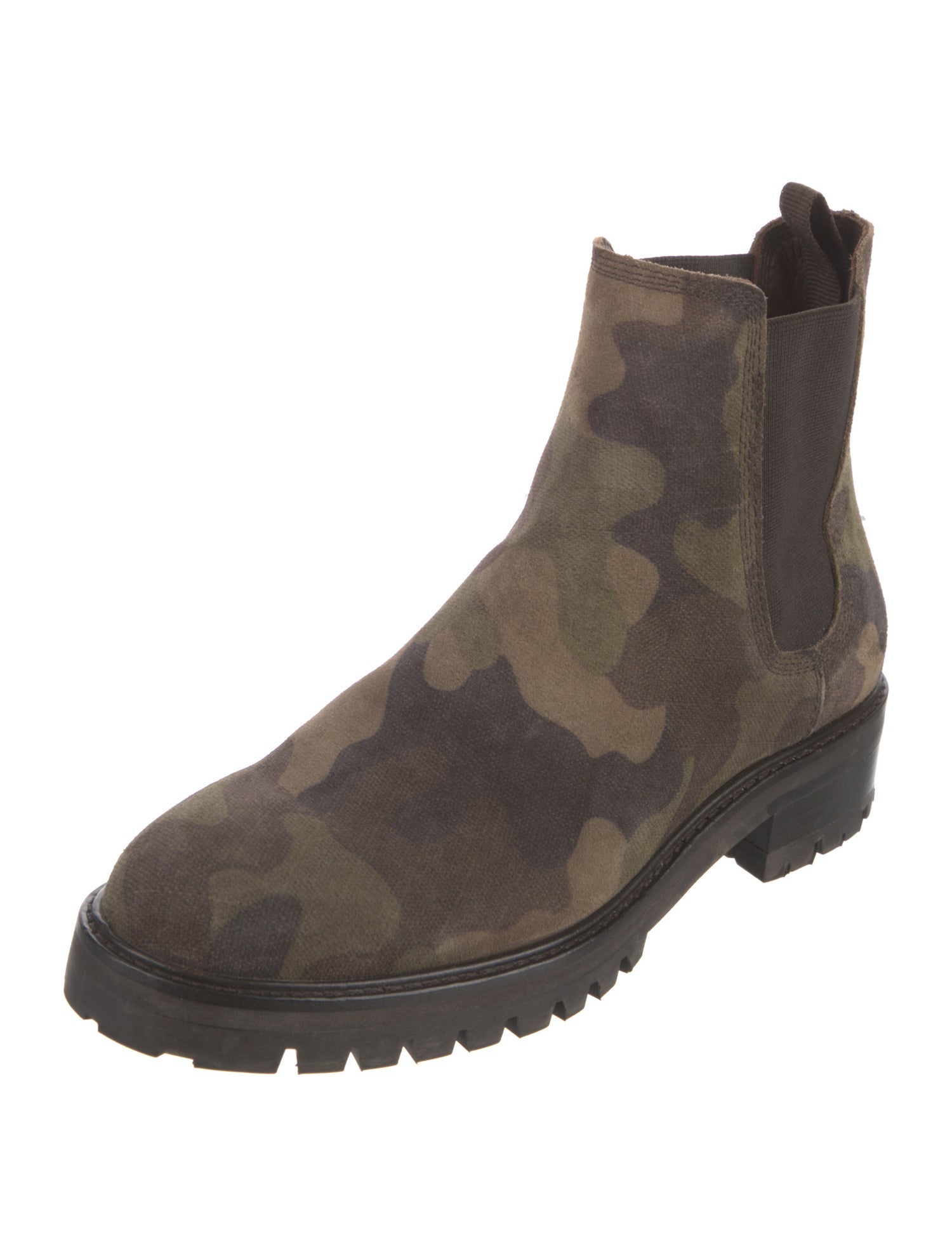 Pedro Garcia Suede Camouflage Print Chelsea Boots
