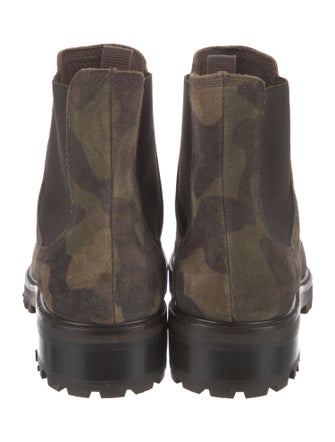 Pedro Garcia Suede Camouflage Print Chelsea Boots