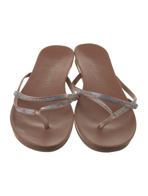 Pedro Garcia Leather Crystal Embellishments Slides