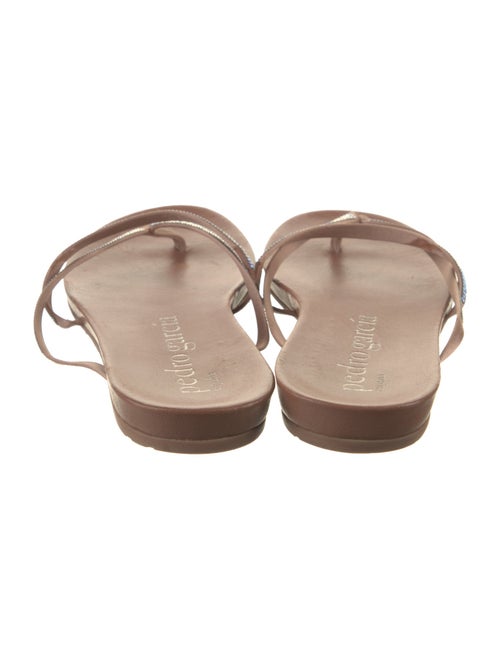 Pedro Garcia Leather Crystal Embellishments Slides