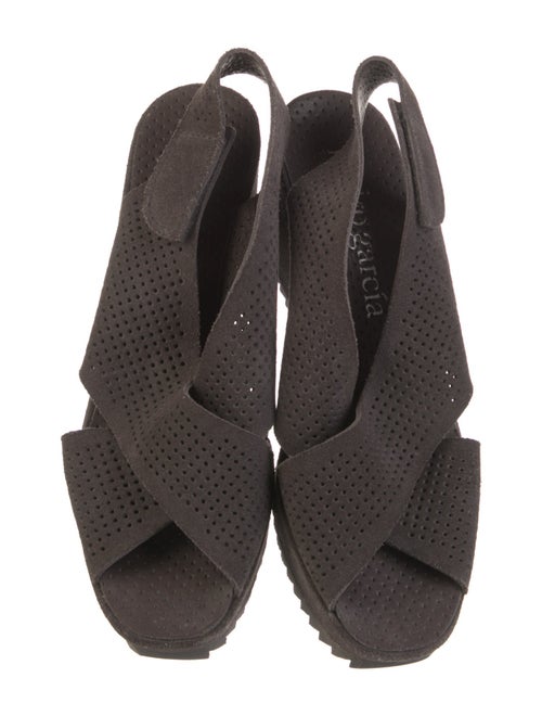 Pedro Garcia Suede Lasercut Accents Slingback Sandals