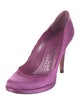 Pedro Garcia Satin Raw-Edge Trim Pumps