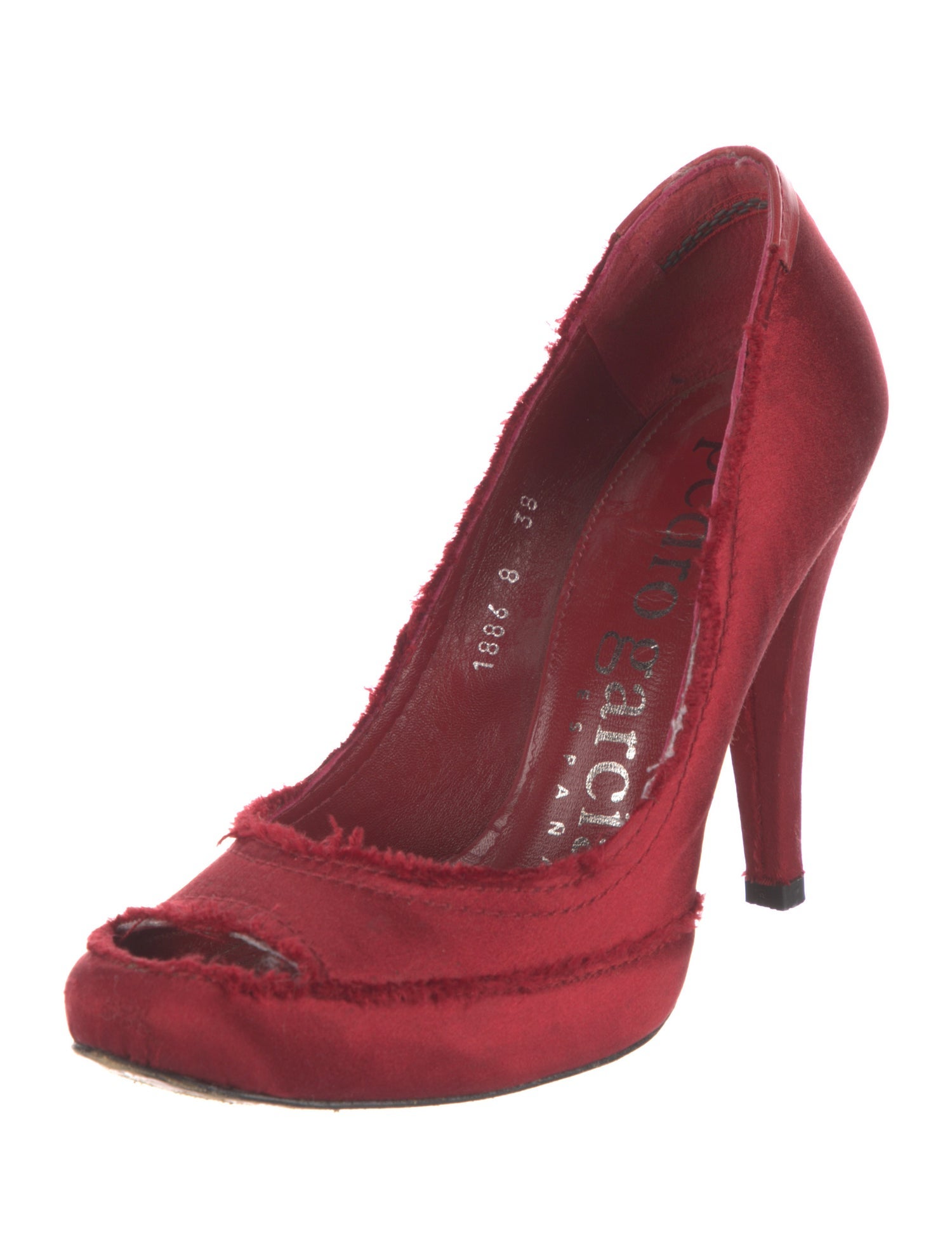 Pedro Garcia Satin Raw-Edge Trim Pumps