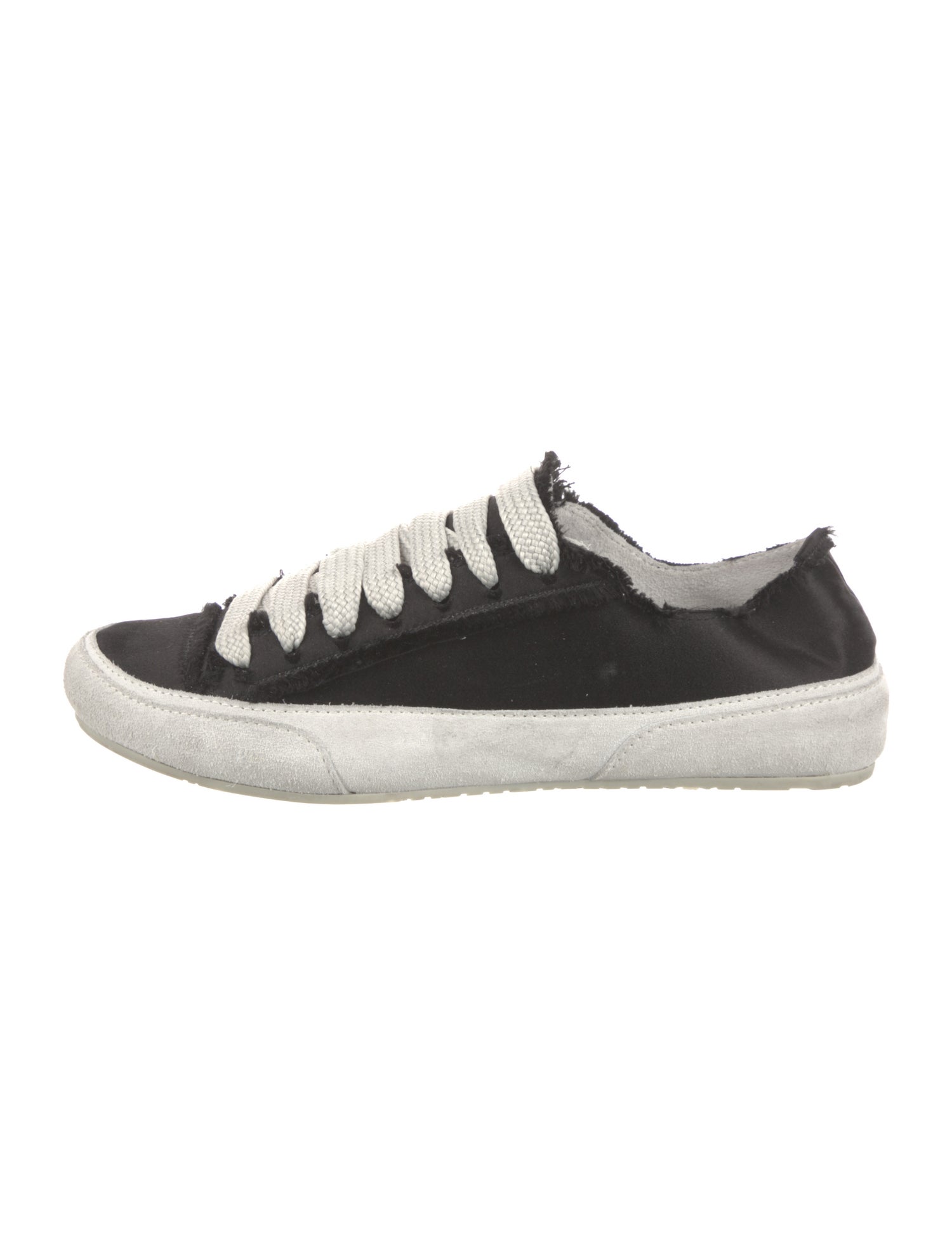 Pedro Garcia Satin Raw-Edge Trim Sneakers