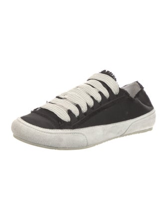 Pedro Garcia Satin Raw-Edge Trim Sneakers