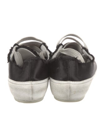 Pedro Garcia Satin Raw-Edge Trim Sneakers