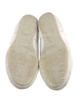 Pedro Garcia Satin Raw-Edge Trim Sneakers