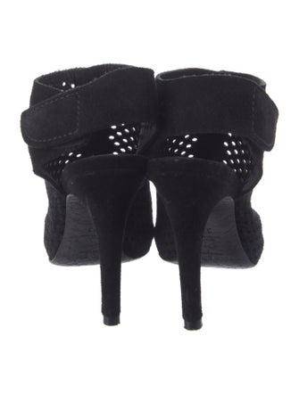 Pedro Garcia Suede Lasercut Accents Slingback Pumps