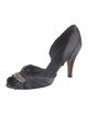 Pedro Garcia Satin Crystal Embellishments D'Orsay Pumps