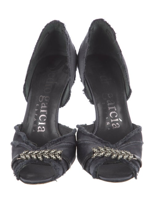 Pedro Garcia Satin Crystal Embellishments D'Orsay Pumps