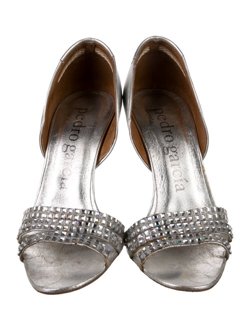 Pedro Garcia Leather Crystal Embellishments Slingback Sandals