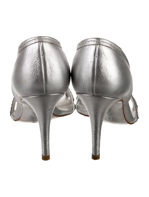 Pedro Garcia Leather Crystal Embellishments Slingback Sandals