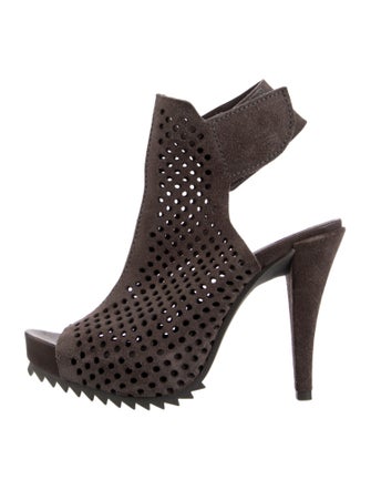Pedro Garcia Suede Lasercut Accents Slingback Sandals