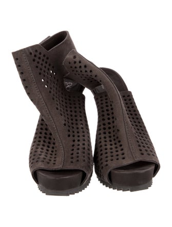 Pedro Garcia Suede Lasercut Accents Slingback Sandals