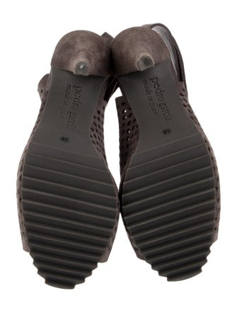Pedro Garcia Suede Lasercut Accents Slingback Sandals
