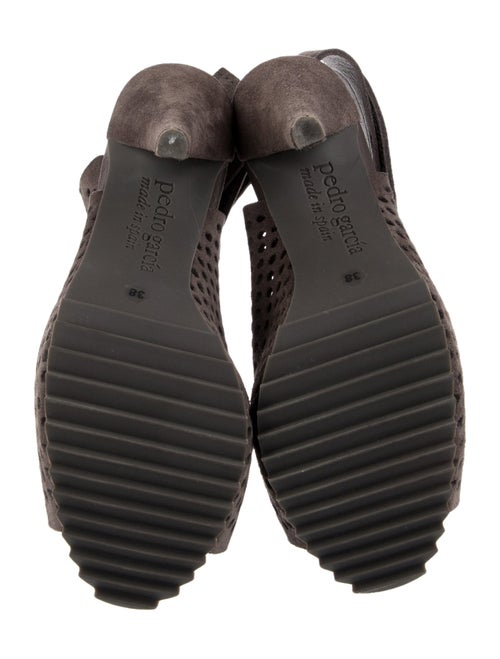 Pedro Garcia Suede Lasercut Accents Slingback Sandals