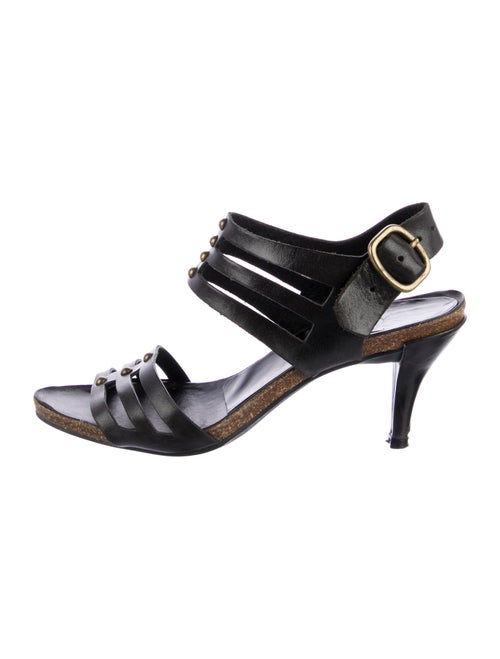 Pedro Garcia Leather Cutout Accent Slingback Sandals