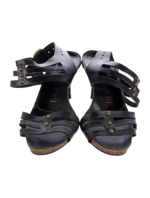 Pedro Garcia Leather Cutout Accent Slingback Sandals