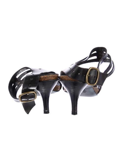 Pedro Garcia Leather Cutout Accent Slingback Sandals
