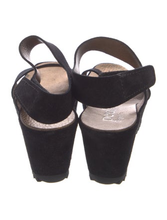 Pedro Garcia Suede Animal Print Slingback Sandals